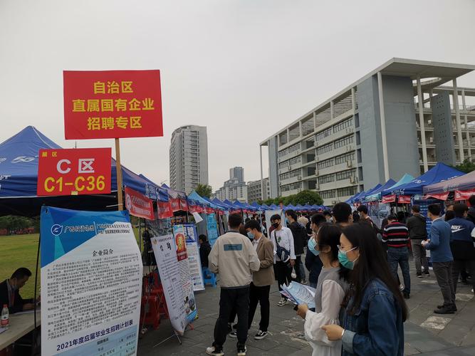 自治区直属国有企业携525个岗位助力2021年广西首场公共服务进校园双选会 —— 广西企业建设生力军招募盛况